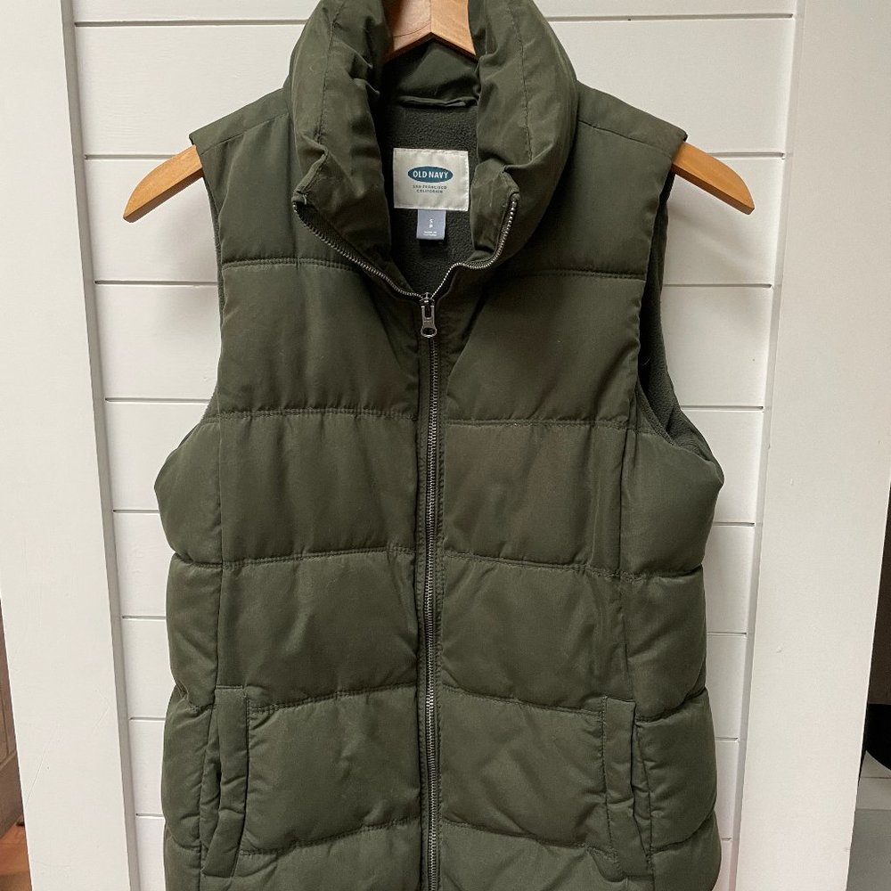 Olive Green Warm Winter Vest (S)